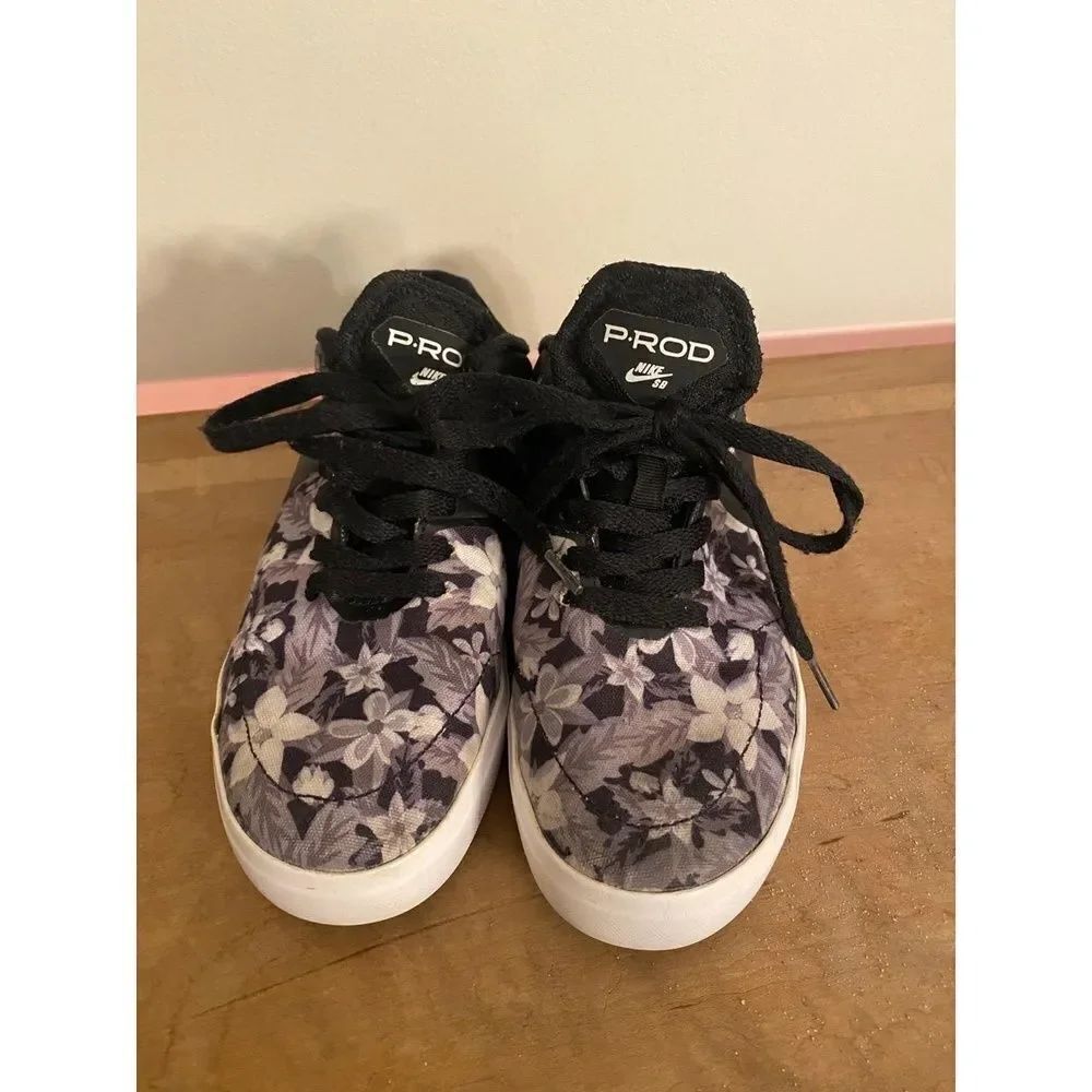 Nike US 4.5Y youth SB Paul Rodriguez CTD LR Canvas GS Sneakers Grey Floral - Picture 4 of 8